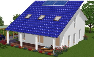 Haus mit Solarthermie